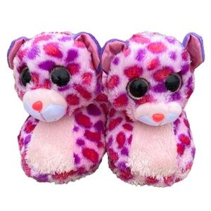 - Ty Pink Spotted Animal Slippers SZ XL! EUC!